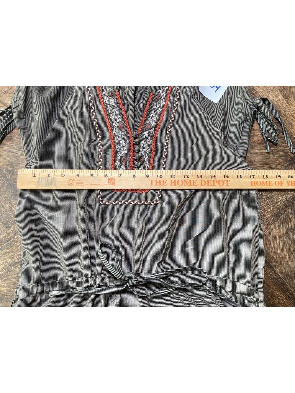 Lulumari Small Brown Floral Embroidered Blouse Cottagecore size small-004 - Picture 7 of 8